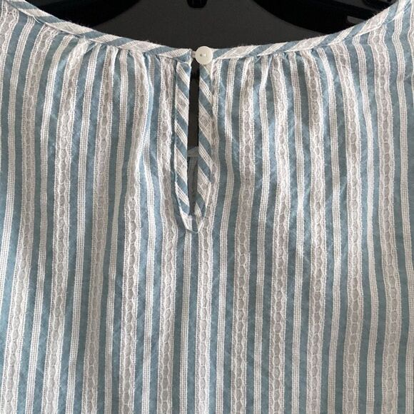 Universal Thread Casual Striped Short Baloon Sleeve Cotton Top with Ruffles - Picture 10 of 10
